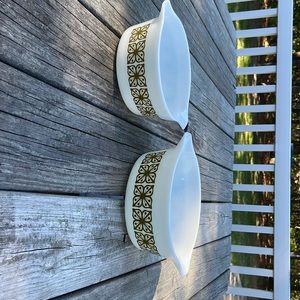 Vintage 2 piece set verde green Verdi Cinderella casserole dishes